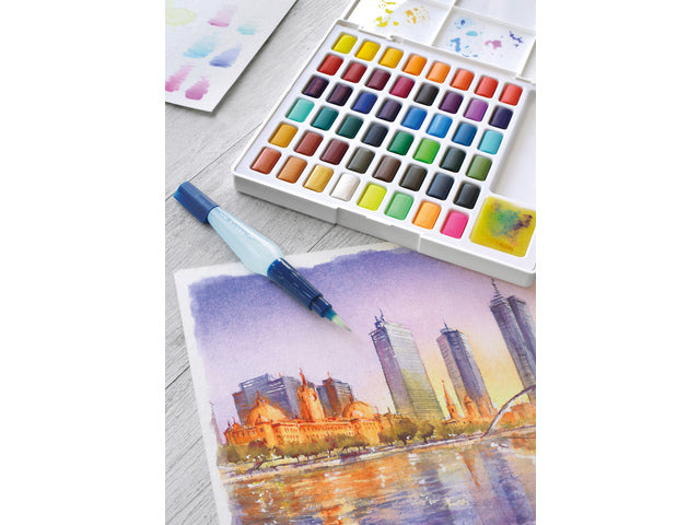 Waterverf Faber-Castell in doos met 48 kleuren