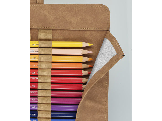 Roletui Faber-Castell kunstleer bruin capaciteit: 45