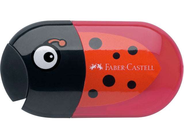 Puntenslijper und Gummi Faber-Castell Diermotieven 18 Stück