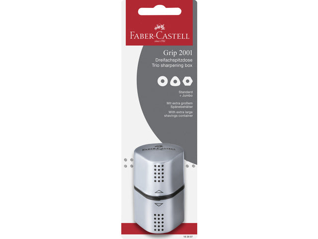 Stifthalter Faber-Castell GRIP Trio Silber im Blister
