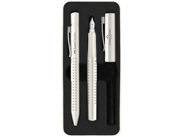 Balpen en Vulpen Faber-Castell Grip 2010 Harmony "kokosmelk" in geschenkverpakking