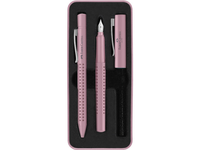 Balpen en Vulpen Faber-Castell Grip 2010 Harmony "rose shadows" in geschenkverpakking