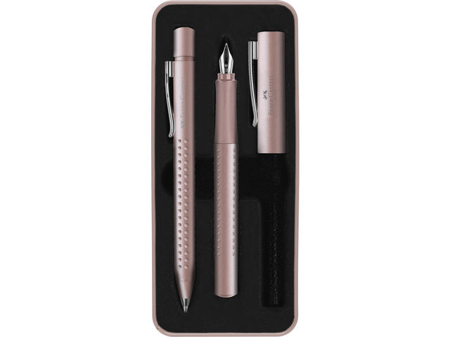 Balpen en Vulpen Faber-Castell Grip 2011 lichtroze in geschenkverpakking