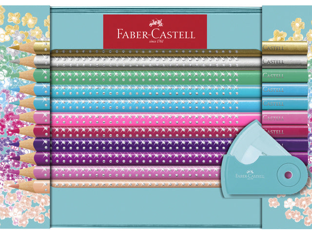 Sparkle set Faber-Castell 20x kleurpotloden en 1x mini puntenslijper