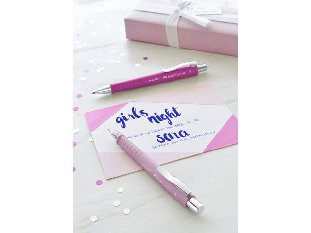 Balpen Faber-Castell Polyball XB lichtroze