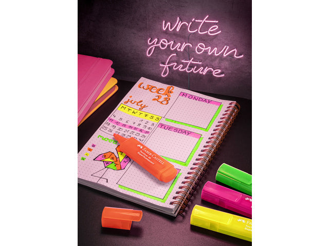 Textmarker Faber-Castell Schreibtischset 24 Farben, 7 Neonfarben, 9 Pastellfarben und 8 Metallicfarben