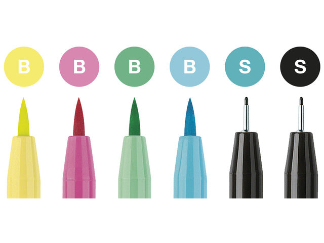 Tekenstift Faber-Castell Pitt Artist Pen handlettering I 6-teiliges Etui