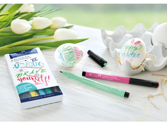Tekenstift Faber-Castell Pitt Artist Pen handlettering I 6-teiliges Etui