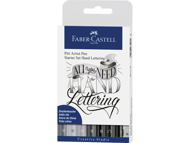 Tekenstift Faber-Castell Pitt Artist Pen handlettering 8-delig Basisetui