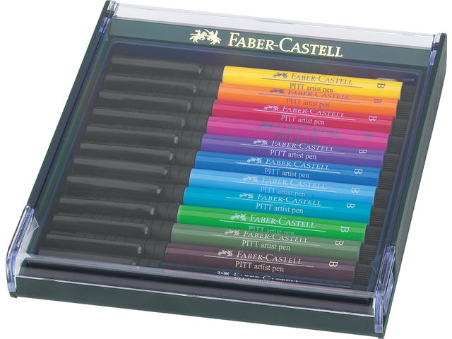 Tekenstift Faber-Castell Pitt Artist Pen Penseelset 12 stuks Basic
