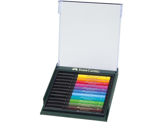 Tekenstift Faber-Castell Pitt Artist Pen Penseelset 12 stuks Basic