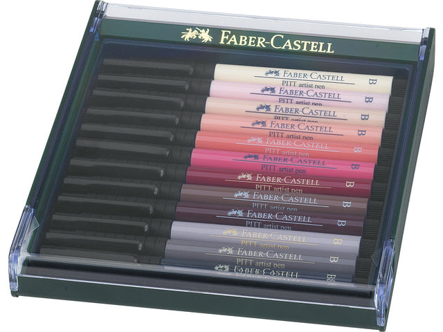 Tekenstift Faber-Castell Pitt Artist Pen Penseelset 12 stuks Skin