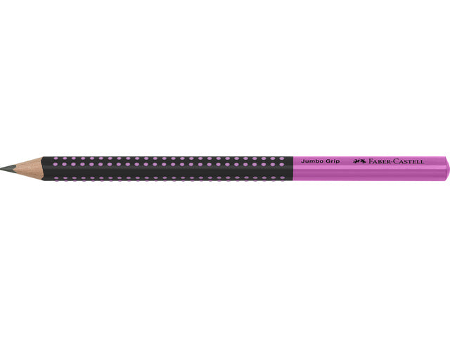Grafietpotlood Faber-Castell Jumbo Grip tweekleurig zwart/roze