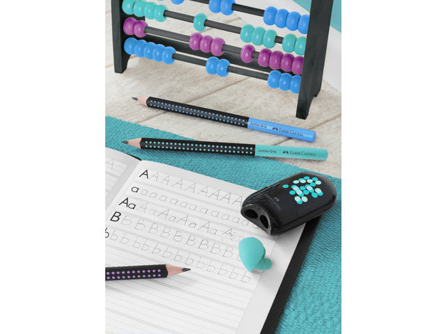 Grafietpotlood Faber-Castell Jumbo Grip tweekleurig zwart/roze