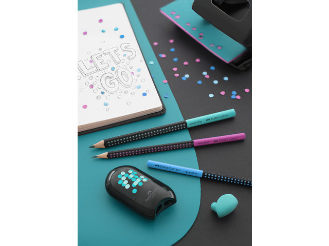 Grafietpotlood Faber-Castell Grip 2001 tweekleurig zwart/turquoise