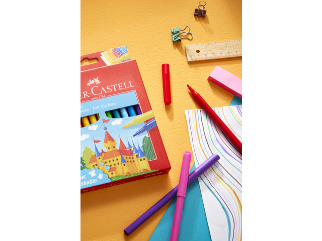 Viltstift Faber-Castell 24 stuks kartonnen etui assorti