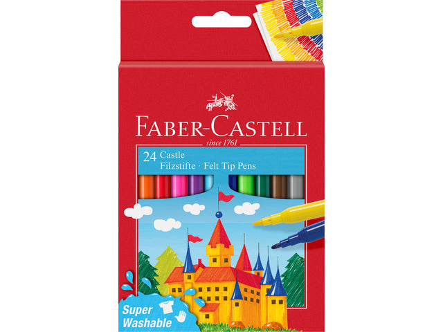 Viltstift Faber-Castell 24 stuks kartonnen etui assorti
