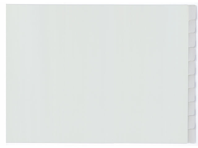 Tabblad Kangaro A3 venster PP 120 micron grijs 4-gaats 10-delig dwars EB
