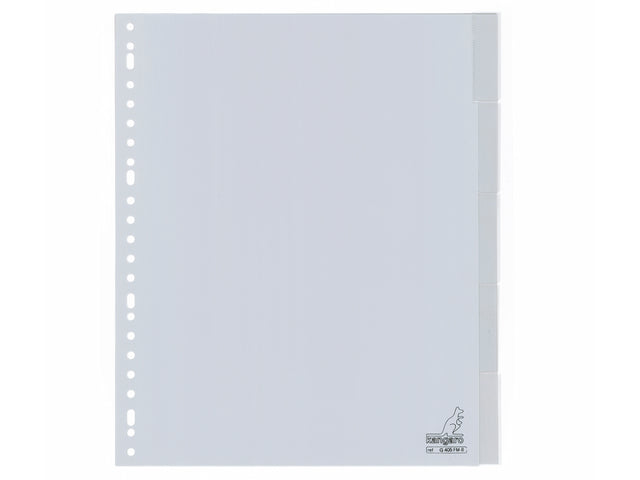 Tabblad Kangaro A4 venster PP 120 micron 23-gaats grijs 5-delig EB