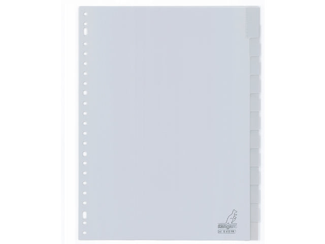 Tabblad Kangaro A4 venster PP 120 micron grijs 23-gaats 12-delig