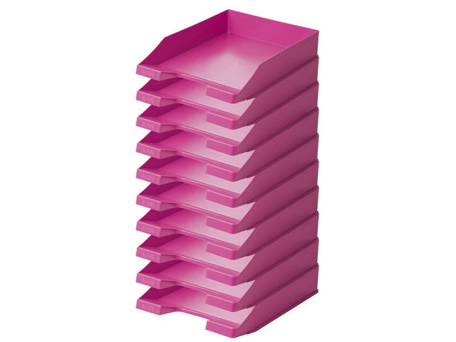 Brievenbak HAN A4 kunststof Trendkleur roze doos 6 stuks