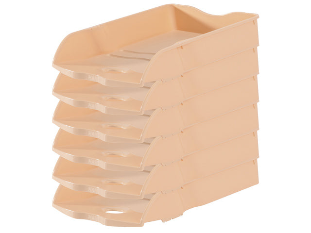 Brievenbak HAN Re-LOOP A4/C4 stapel- en nestbaar pastel oranje 100% gerecycled materiaal. Doos á 6 stuks.