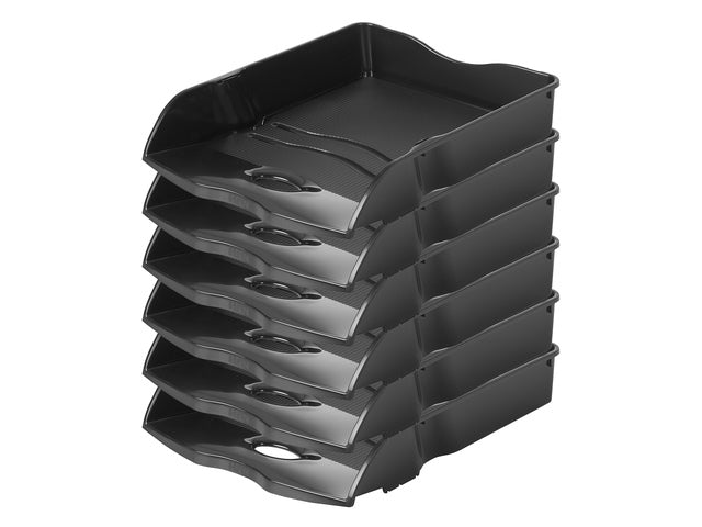 Brievenbak HAN Re-LOOP A4/C4 zwart doos 6 stuks Stapel- en nestbaar