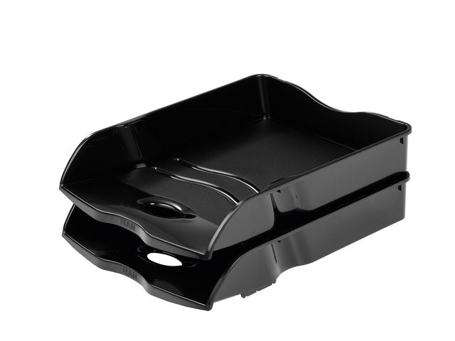Brievenbak HAN Re-LOOP A4/C4 stapel- en nestbaar, zwart 100% gerecycled materiaal