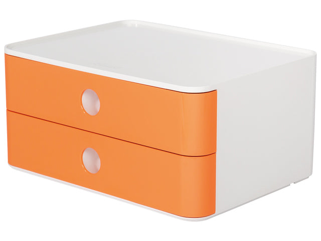 Smart-Box Han Allison mit 2 Ladungen orangefarbener Abrikoos, stapelbar