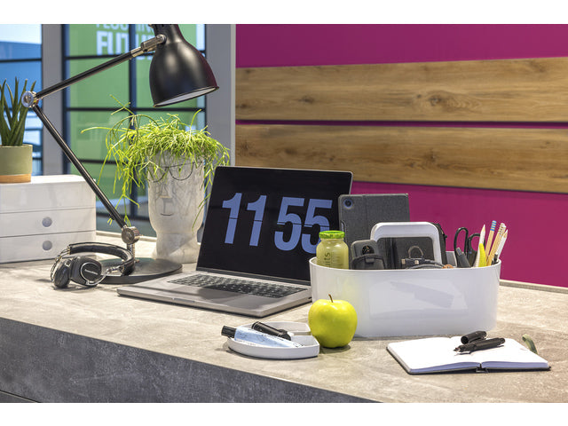 Toolbox Loft Han mobiele organizer sneeuw wit 4 vakken met uitneembaar plateau sneeuw wit