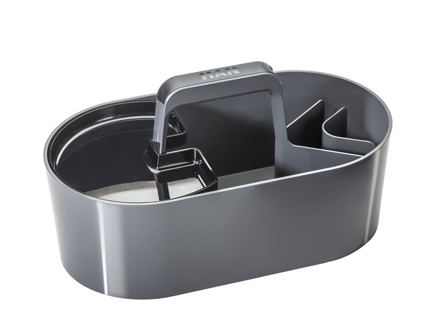 Toolbox Loft Han mobiele organizer graniet grijs 4 vakken met uitneembaar plateau grijs