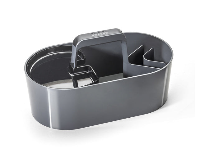 Toolbox Loft Han mobiele organizer graniet grijs 4 vakken met uitneembaar plateau grijs