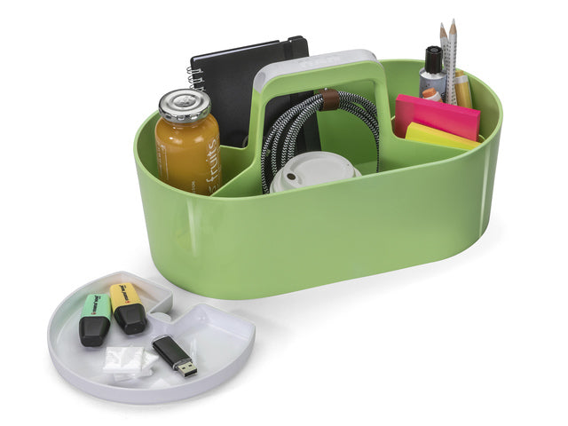 Toolbox Loft Han mobiele organizer lime groen 4 vakken met uitneembaar plateau lime groen