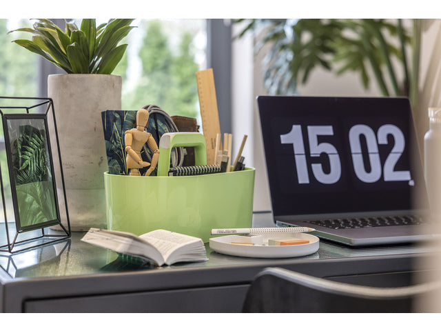 Toolbox Loft Han mobiele organizer lime groen 4 vakken met uitneembaar plateau lime groen