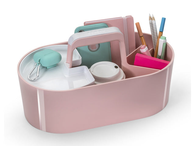 Toolbox Loft Han mobiele organizer flamingo roze 4 vakken met uitneembaar plateau flamingo roze.