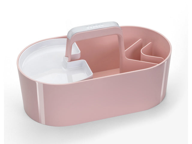 Toolbox Loft Han mobiele organizer flamingo roze 4 vakken met uitneembaar plateau flamingo roze.