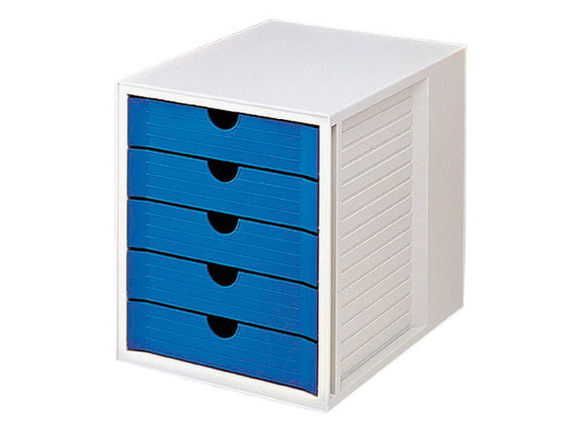 Ladekast HAN mit 5 gesloten beladenen Grijs / Blauw
