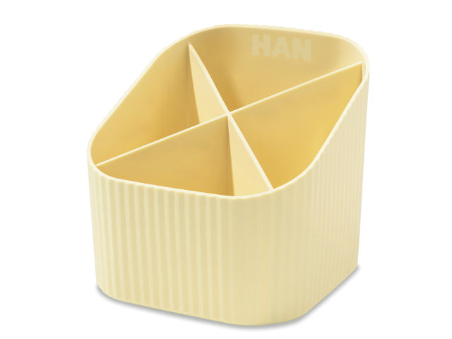 Pennenkoker HAN Re-X-LOOP 4-vaks pastel geel 100% gerecycled materiaal