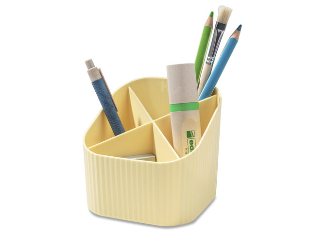 Pennenkoker HAN Re-X-LOOP 4-vaks pastel geel 100% gerecycled materiaal