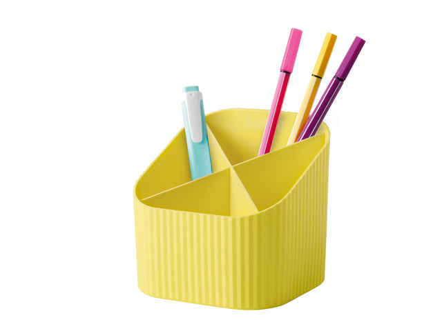 Pennenkoker HAN Re-X-LOOP 4-vaks, geel 100% gerecycled materiaal