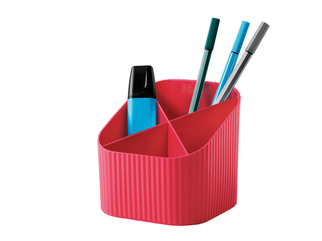 Pennenkoker HAN Re-X-LOOP 4-vaks, rood 100% gerecycled materiaal