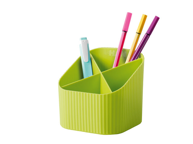 Pennenkoker HAN Re-X-LOOP 4-vaks, limoen 100% gerecycled materiaal