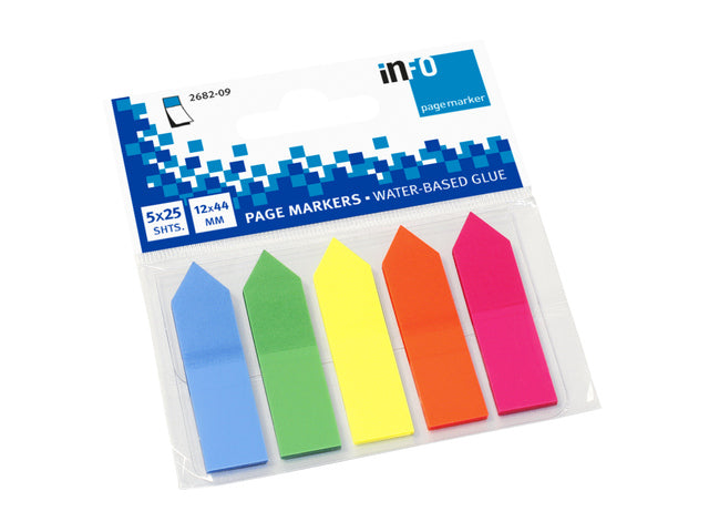 Info Pagina Markers pijlfilm 12x50mm, 5 kleuren