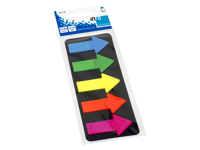 Info Pagina Markers pijlfilm 25x45mm, 5 kleuren