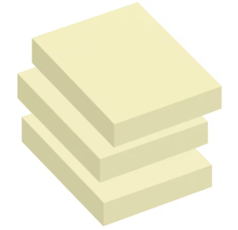 Info notes 50x40mm geel 3 bloks a 100 vel