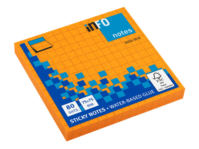 Info Opmerkingen 75x75mm fel geel blok a 80 vel ruit