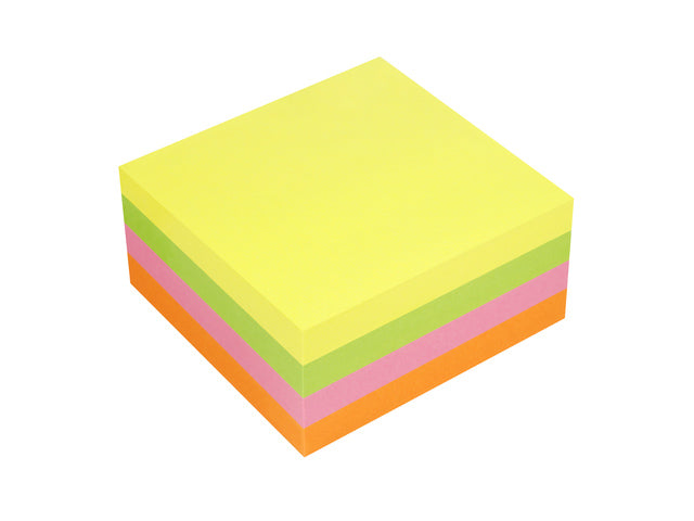 Powernotes Infozettel 75x75mm sort. Felle kleuren block a 320 vel.