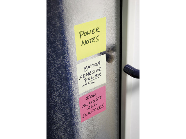 Powernotes Infozettel 75x75mm sort. Felle kleuren block a 450 vel.