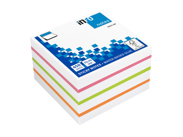 Info Notes 75x75mm mix blok a 450 vel