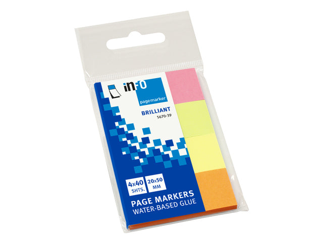 Infopagina Markers papier briljant 20x50mm, 4 kleuren